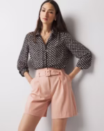 Shorts with a tie belt